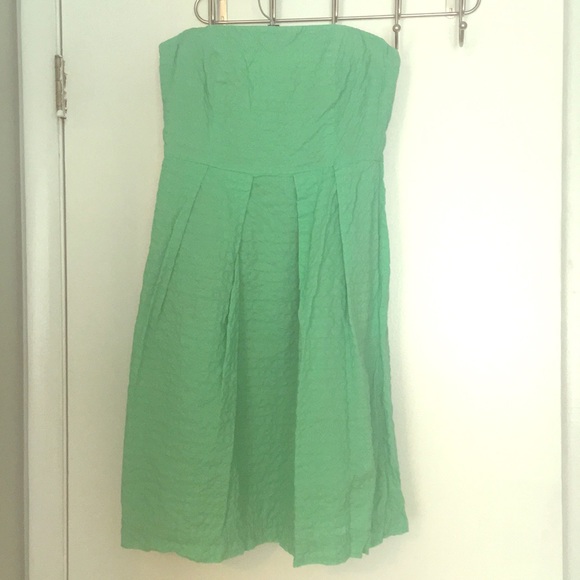 J. Crew green strapless cotton dress - Picture 1 of 6